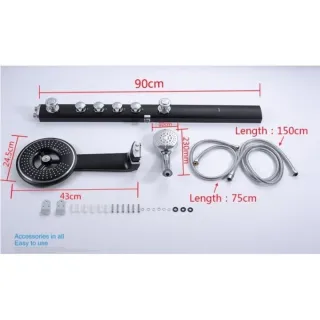 Душевая стойка Gappo G2417 чёрный/хром